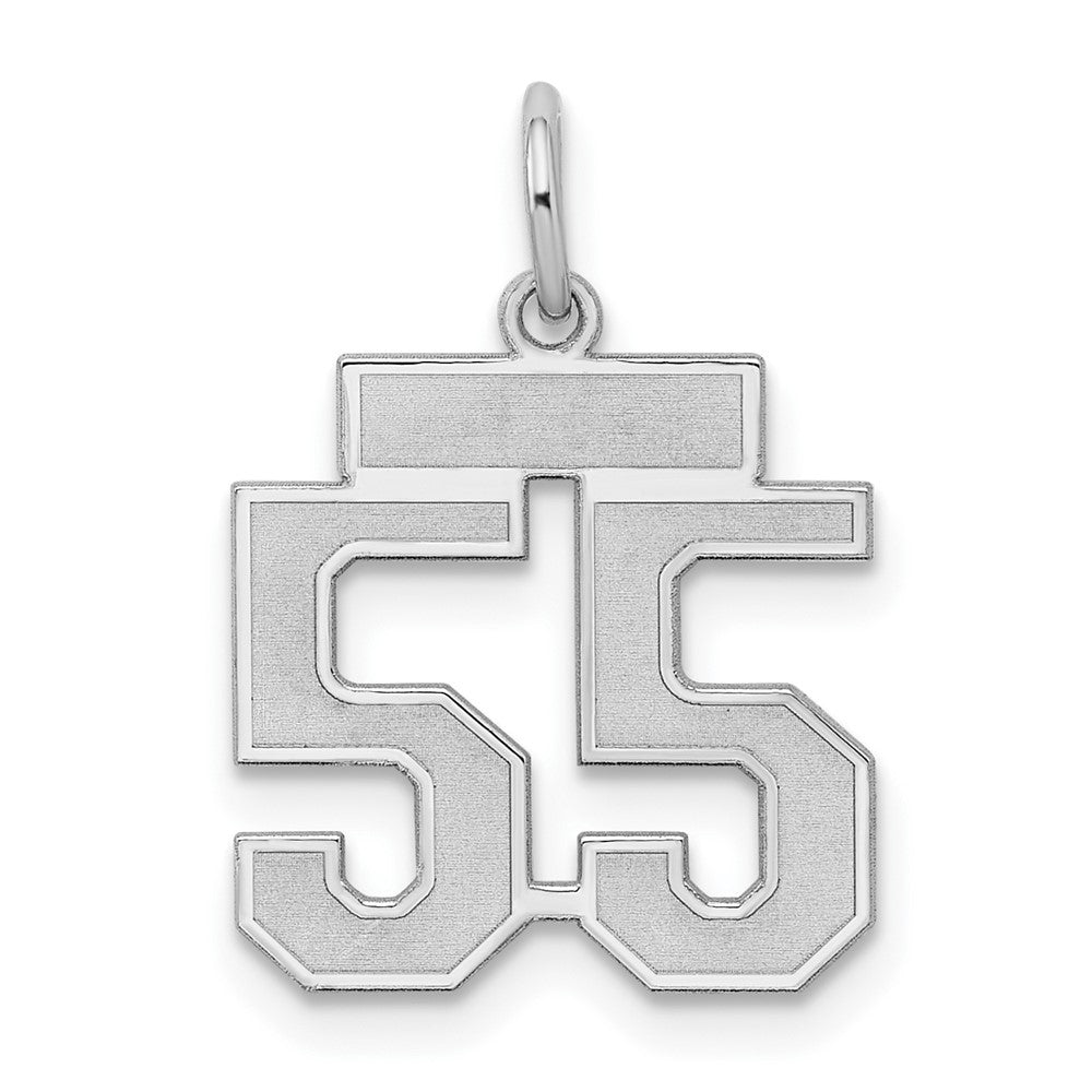Sterlingsilber Silber/rhodiniert Satiniert Zahl 55 Charm