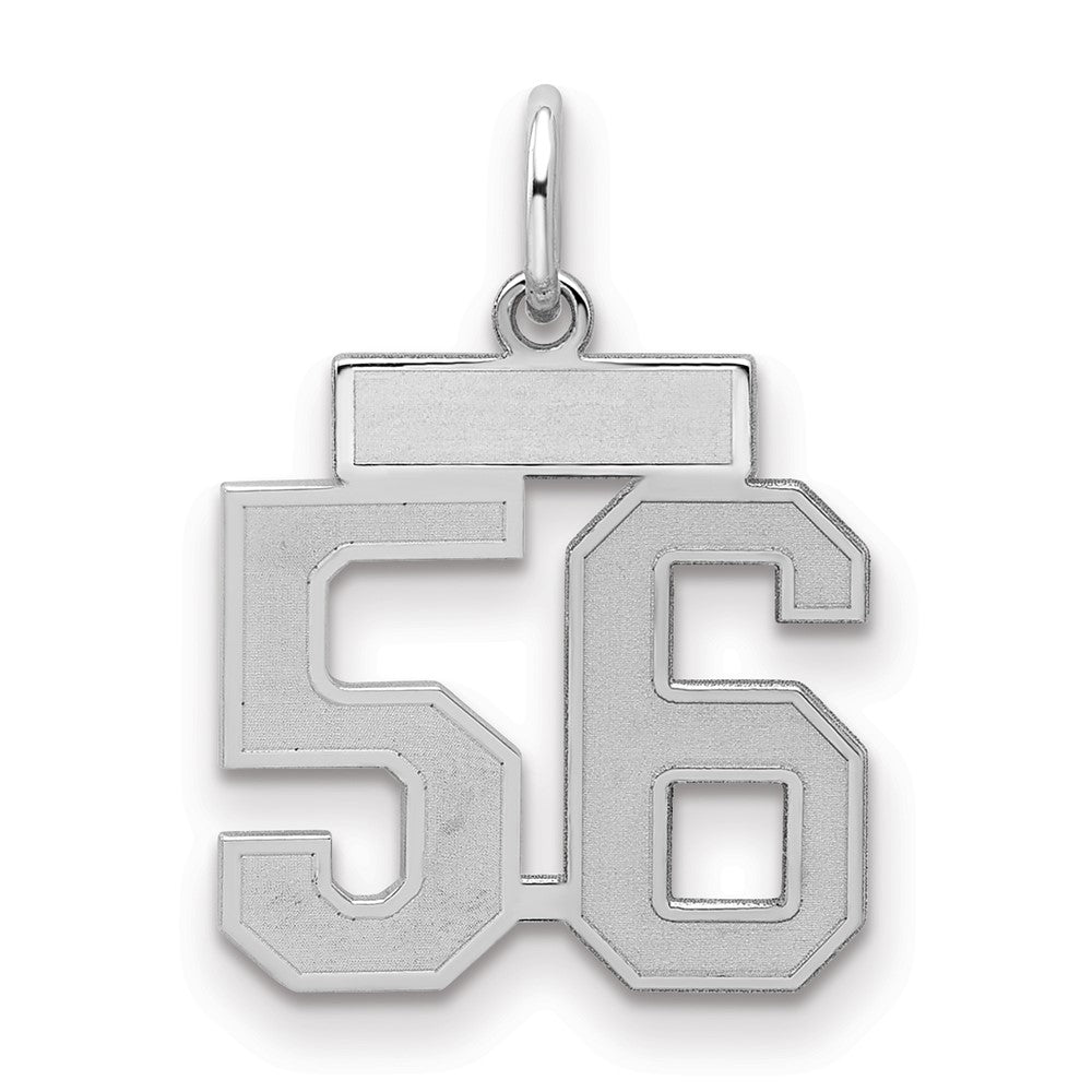 Sterlingsilber Silber/rhodiniert Satiniert Zahl 56 Charm