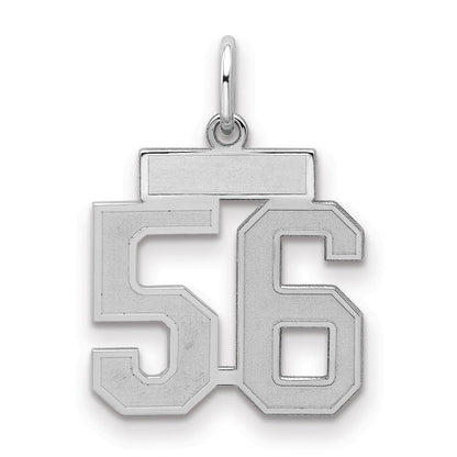 Sterlingsilber Silber/rhodiniert Satiniert Zahl 56 Charm