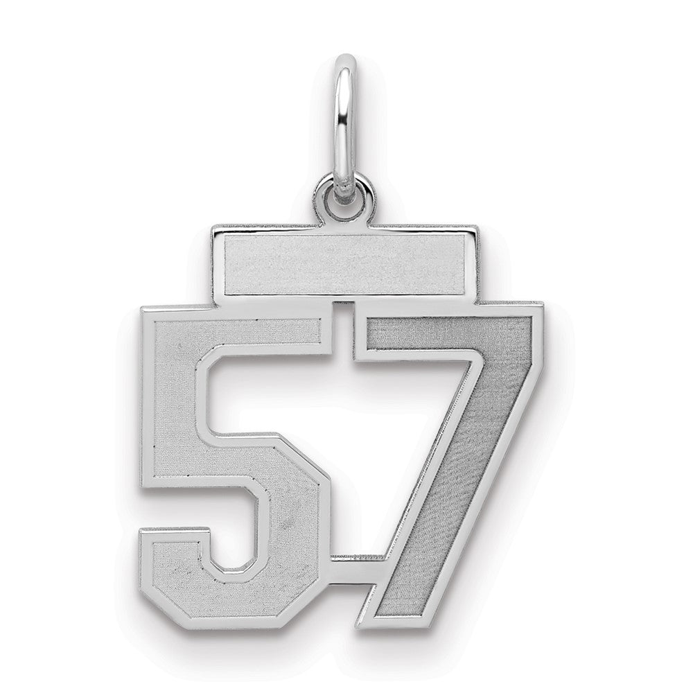 Sterlingsilber Silber/rhodiniert Satiniert Zahl 57 Charm