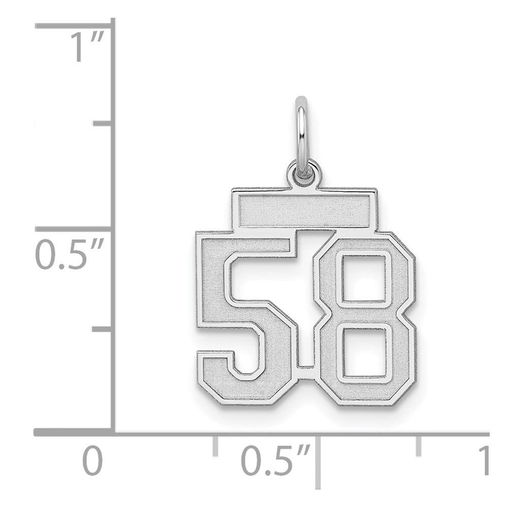 Sterlingsilber Silber/rhodiniert Satiniert Zahl 58 Charm