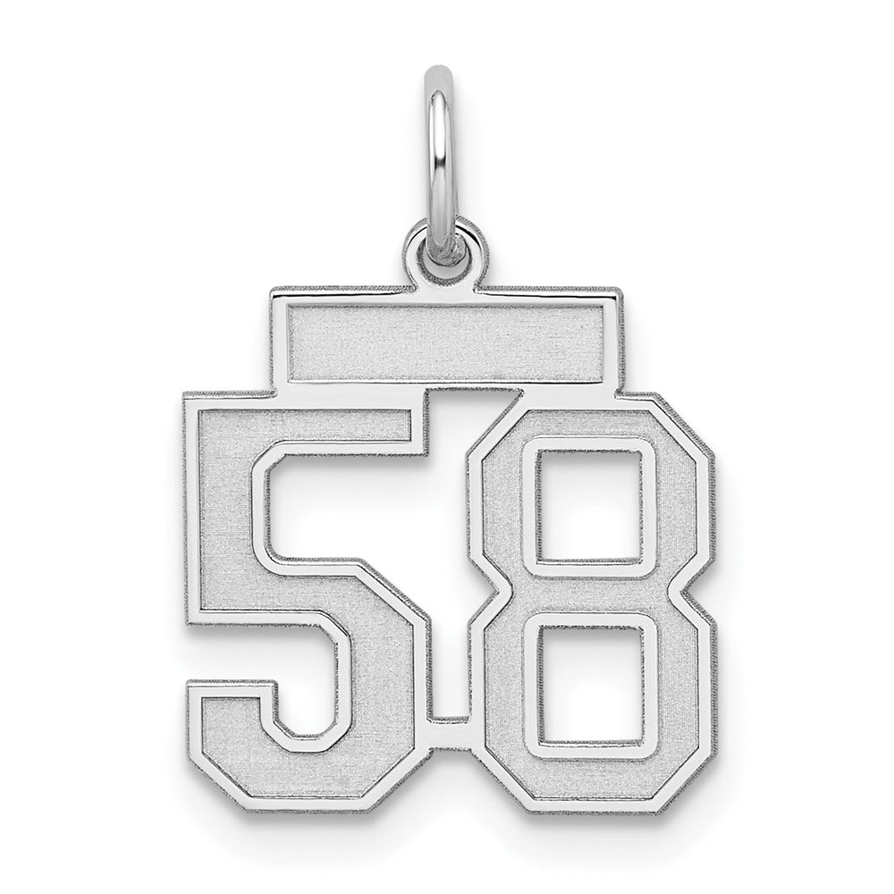 Sterlingsilber Silber/rhodiniert Satiniert Zahl 58 Charm