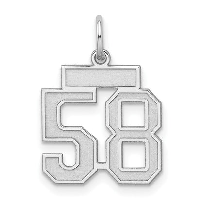 Sterlingsilber Silber/rhodiniert Satiniert Zahl 58 Charm