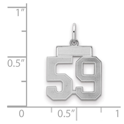 Sterlingsilber Silber/rhodiniert Satiniert Zahl 59 Charm