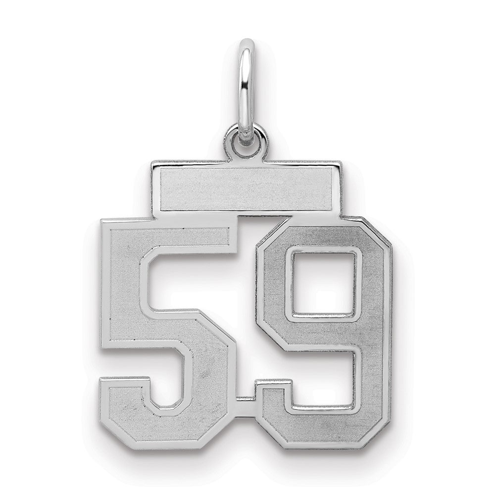 Sterlingsilber Silber/rhodiniert Satiniert Zahl 59 Charm