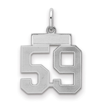 Sterlingsilber Silber/rhodiniert Satiniert Zahl 59 Charm
