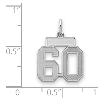 Sterlingsilber Silber/rhodiniert Satiniert Zahl 60 Charm