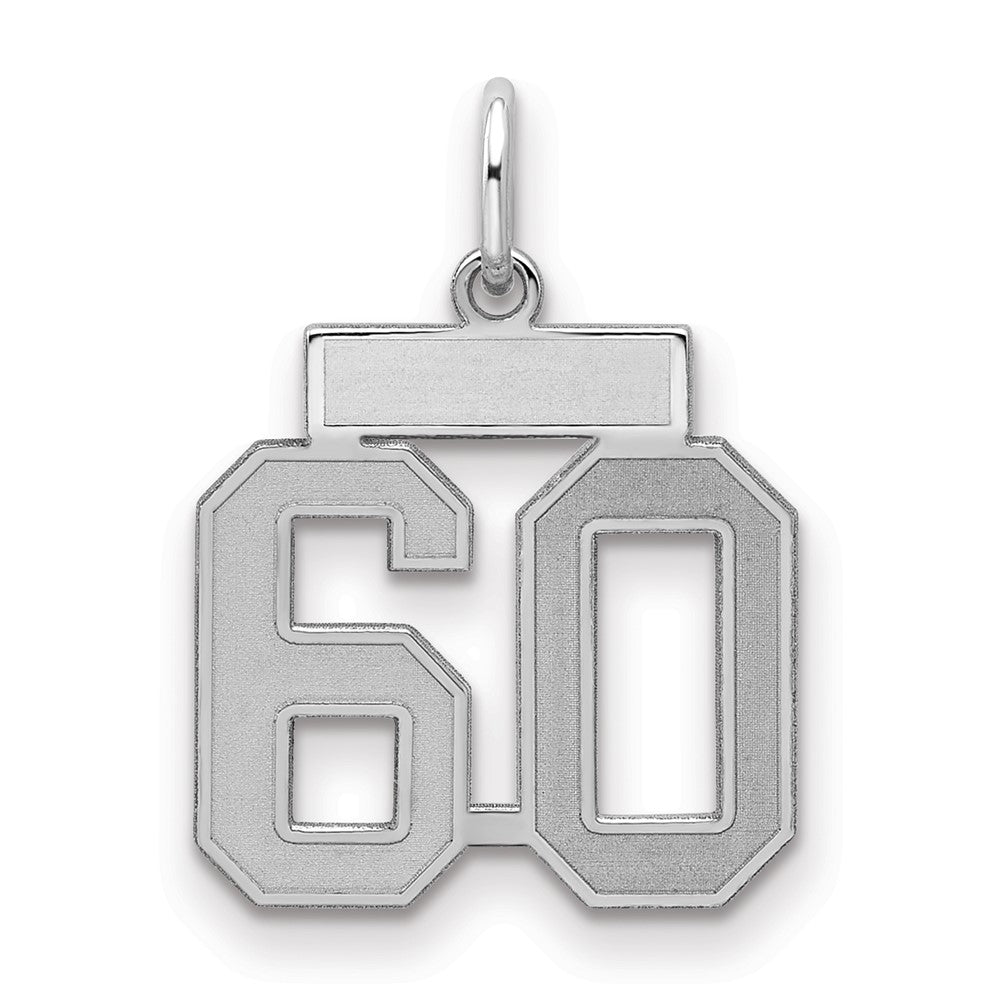 Sterlingsilber Silber/rhodiniert Satiniert Zahl 60 Charm