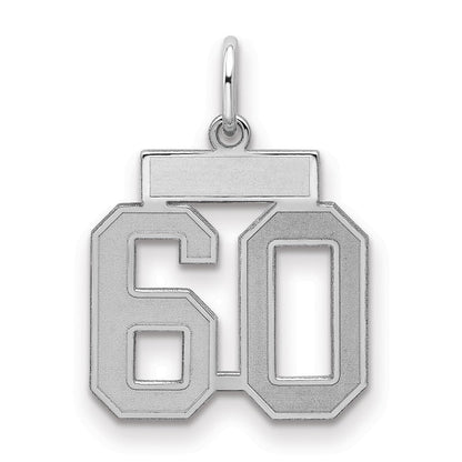 Sterlingsilber Silber/rhodiniert Satiniert Zahl 60 Charm