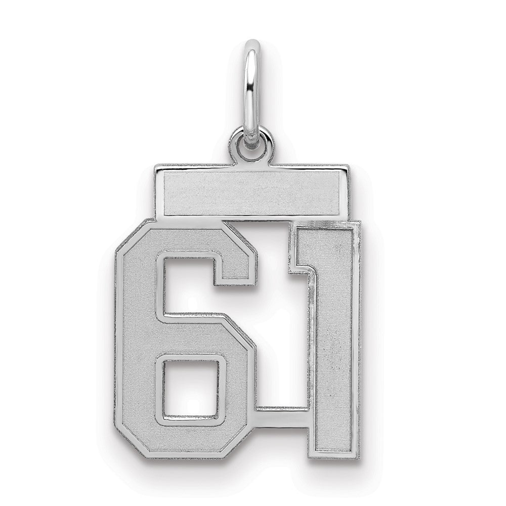 Sterlingsilber Silber/rhodiniert Satiniert Zahl 61 Charm