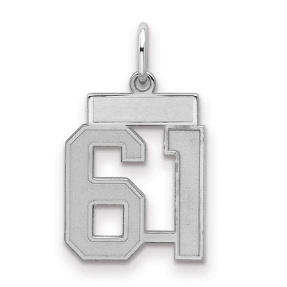 Sterlingsilber Silber/rhodiniert Satiniert Zahl 61 Charm