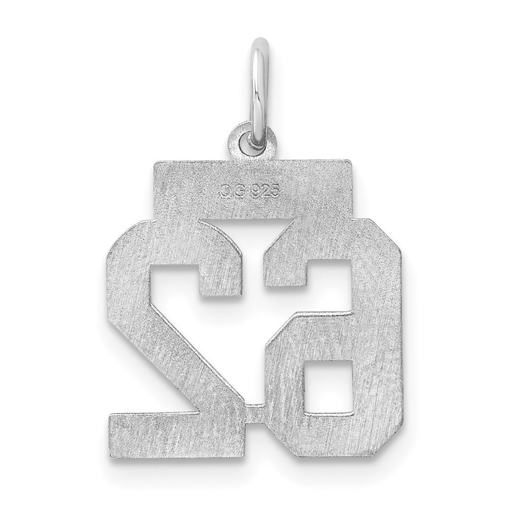 Sterlingsilber Silber/rhodiniert Satiniert Zahl 62 Charm