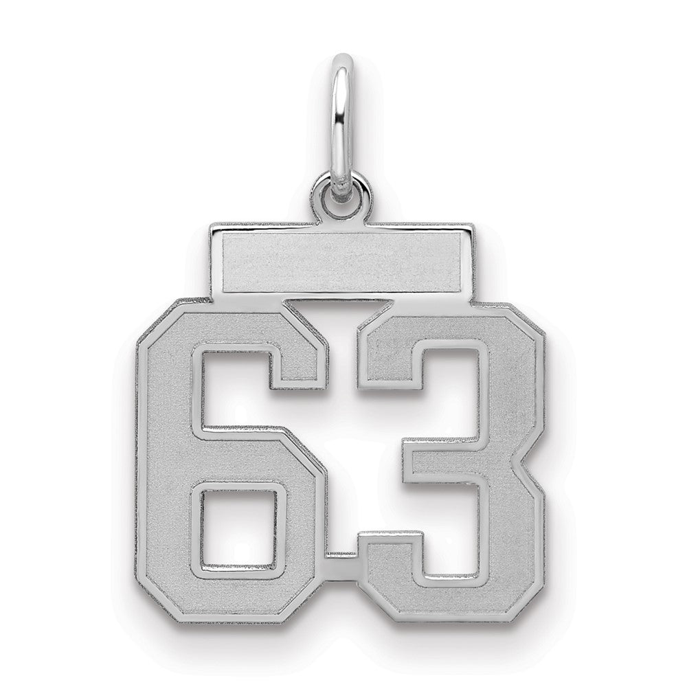 Sterlingsilber Silber/rhodiniert Satiniert Zahl 63 Charm