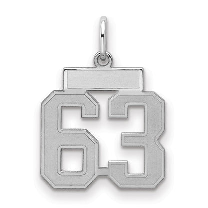 Sterlingsilber Silber/rhodiniert Satiniert Zahl 63 Charm