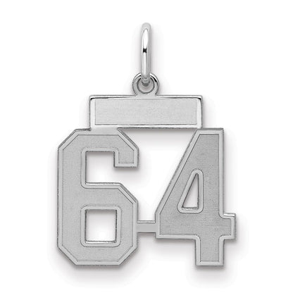 Sterlingsilber Silber/rhodiniert Satiniert Zahl 64 Charm