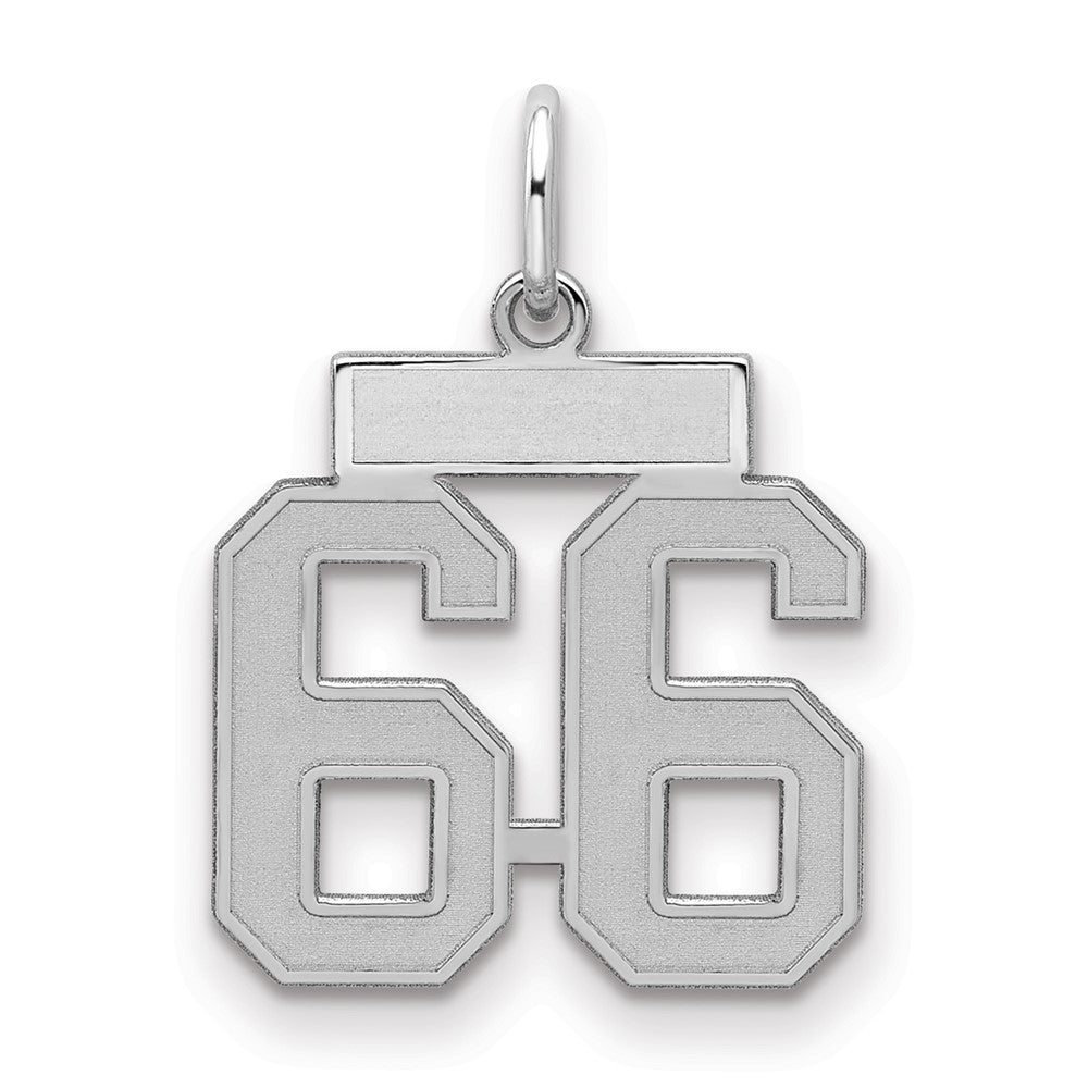 Sterlingsilber Silber/rhodiniert Satiniert Zahl 66 Charm