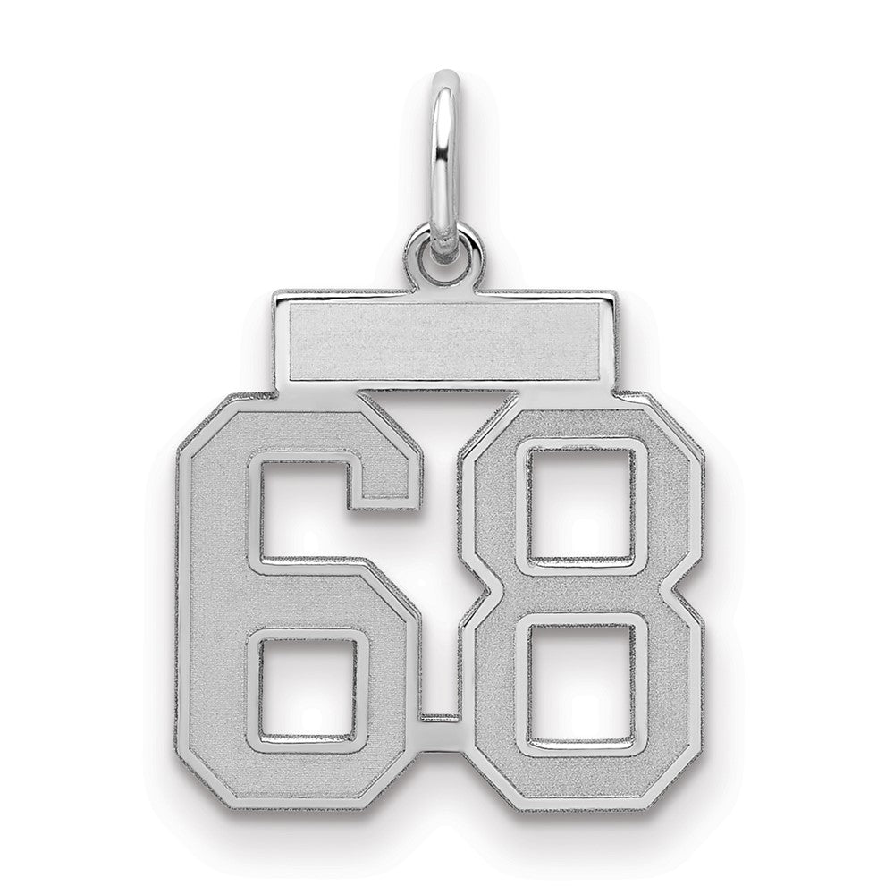 Sterlingsilber Silber/rhodiniert Satiniert Zahl 68 Charm