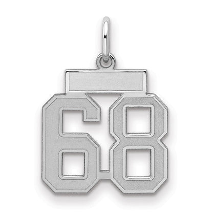 Sterlingsilber Silber/rhodiniert Satiniert Zahl 68 Charm