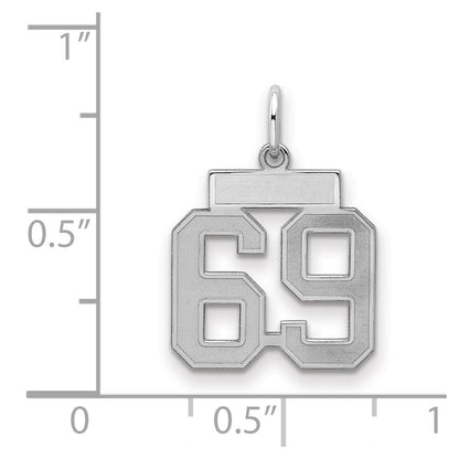 Sterlingsilber Silber/rhodiniert Satiniert Zahl 69 Charm