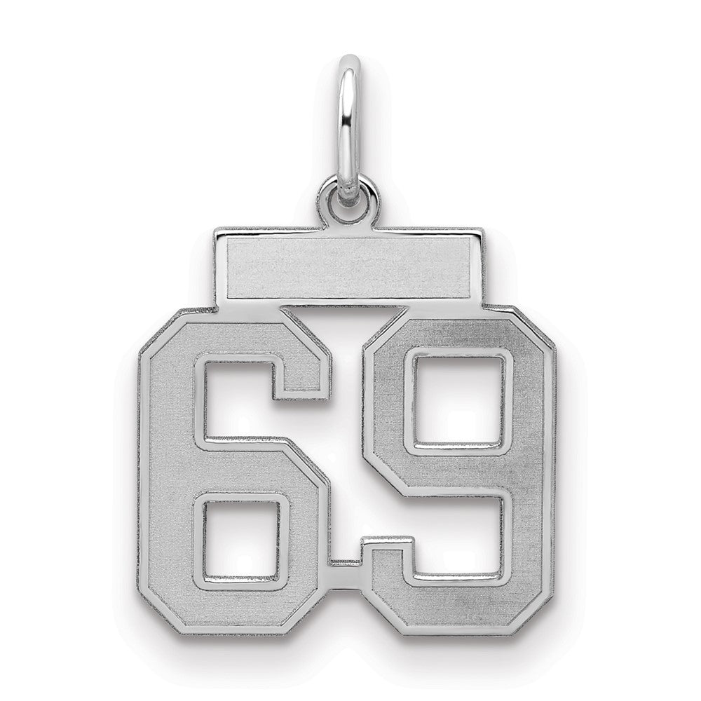 Sterlingsilber Silber/rhodiniert Satiniert Zahl 69 Charm