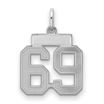 Sterlingsilber Silber/rhodiniert Satiniert Zahl 69 Charm