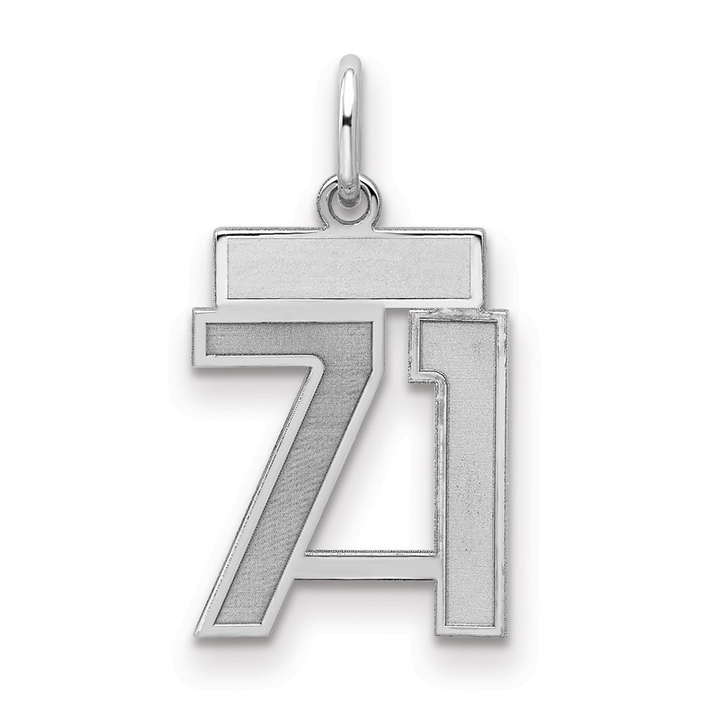 Sterlingsilber Silber/rhodiniert Satiniert Zahl 71 Charm