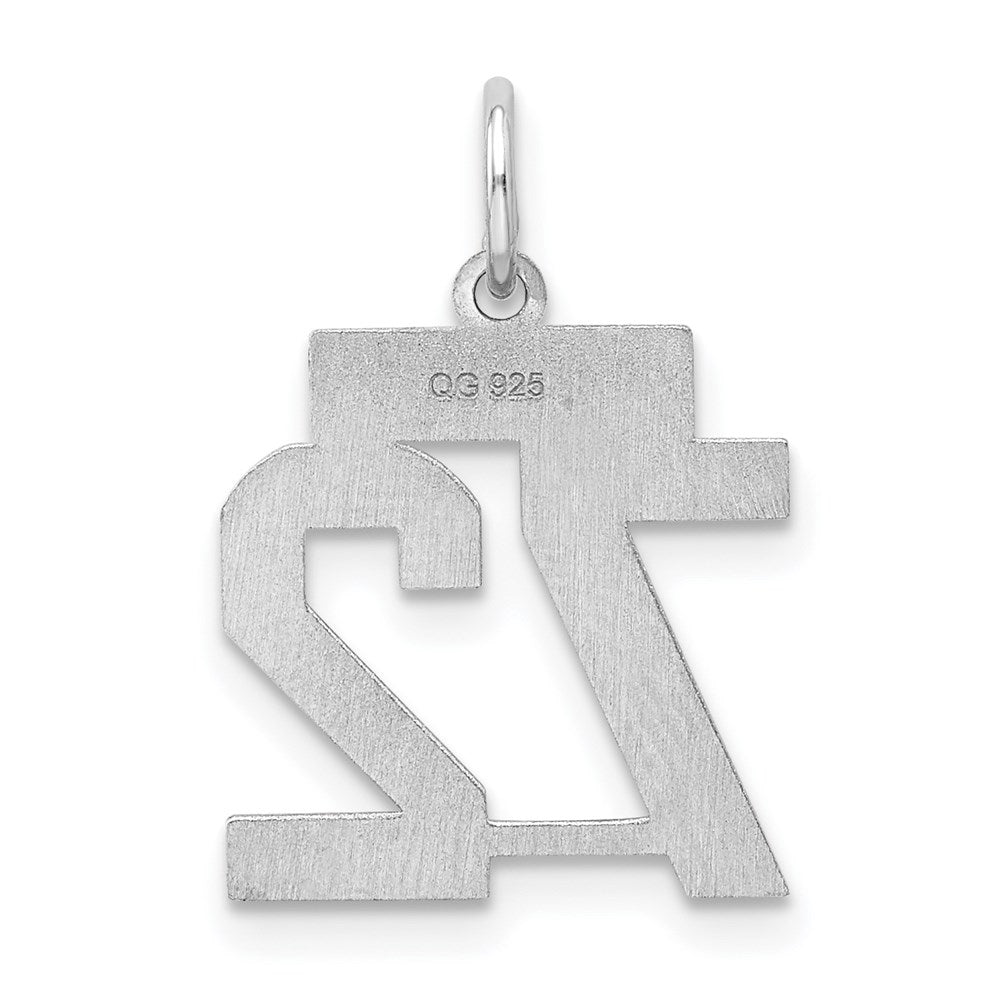 Sterlingsilber Silber/rhodiniert Satiniert Zahl 72 Charm