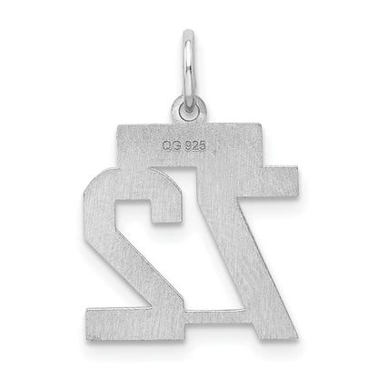 Sterlingsilber Silber/rhodiniert Satiniert Zahl 72 Charm