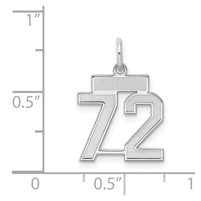 Sterlingsilber Silber/rhodiniert Satiniert Zahl 72 Charm