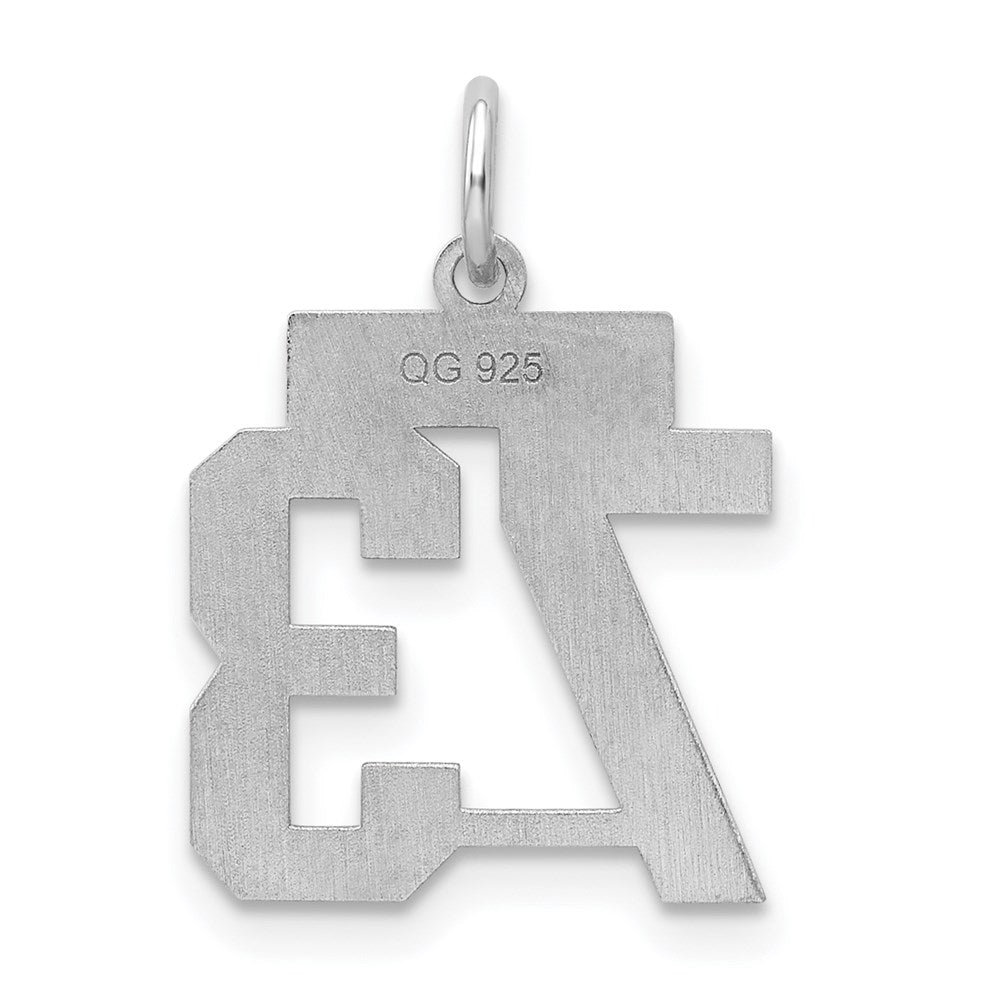 Sterlingsilber Silber/rhodiniert Satiniert Zahl 73 Charm
