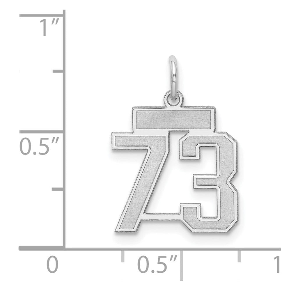 Sterlingsilber Silber/rhodiniert Satiniert Zahl 73 Charm