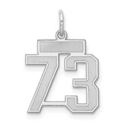 Sterlingsilber Silber/rhodiniert Satiniert Zahl 73 Charm