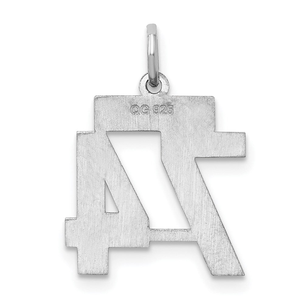Sterlingsilber Silber/rhodiniert Satiniert Zahl 74 Charm