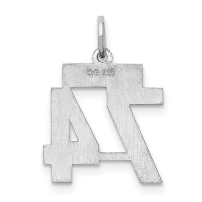Sterlingsilber Silber/rhodiniert Satiniert Zahl 74 Charm