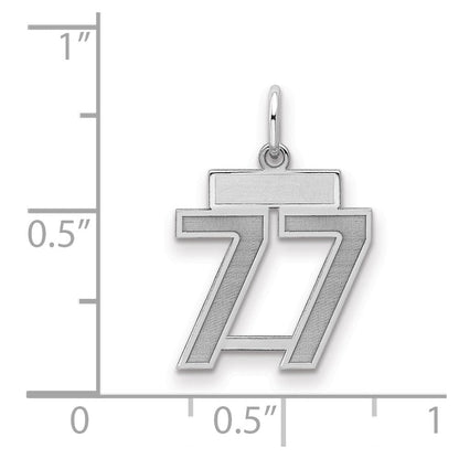Sterlingsilber Silber/rhodiniert Satiniert Zahl 77 Charm