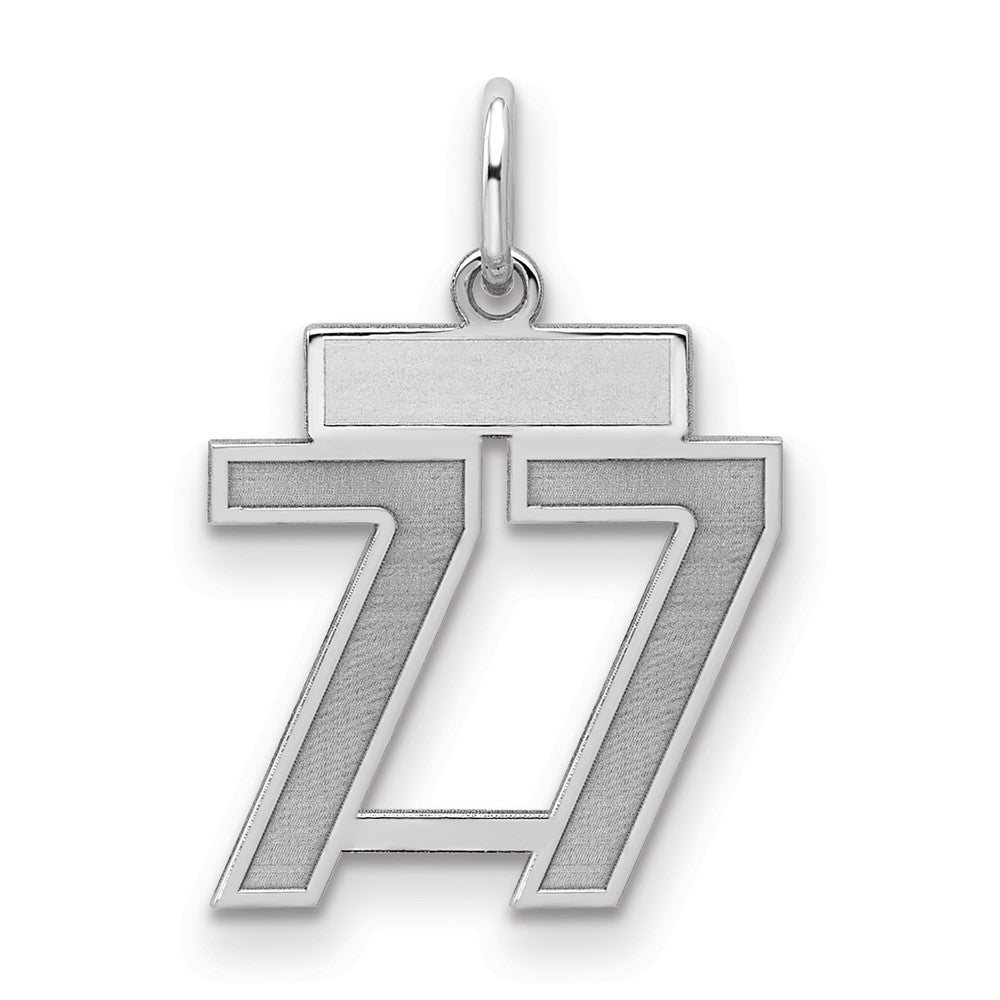 Sterlingsilber Silber/rhodiniert Satiniert Zahl 77 Charm