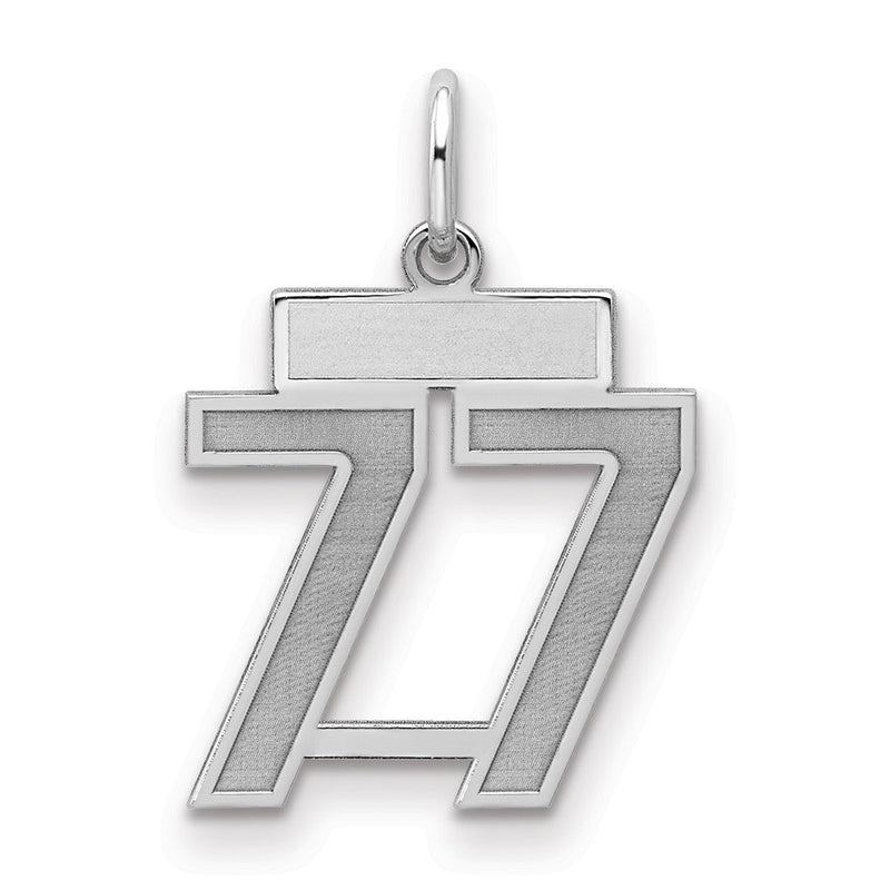 Sterlingsilber Silber/rhodiniert Satiniert Zahl 77 Charm