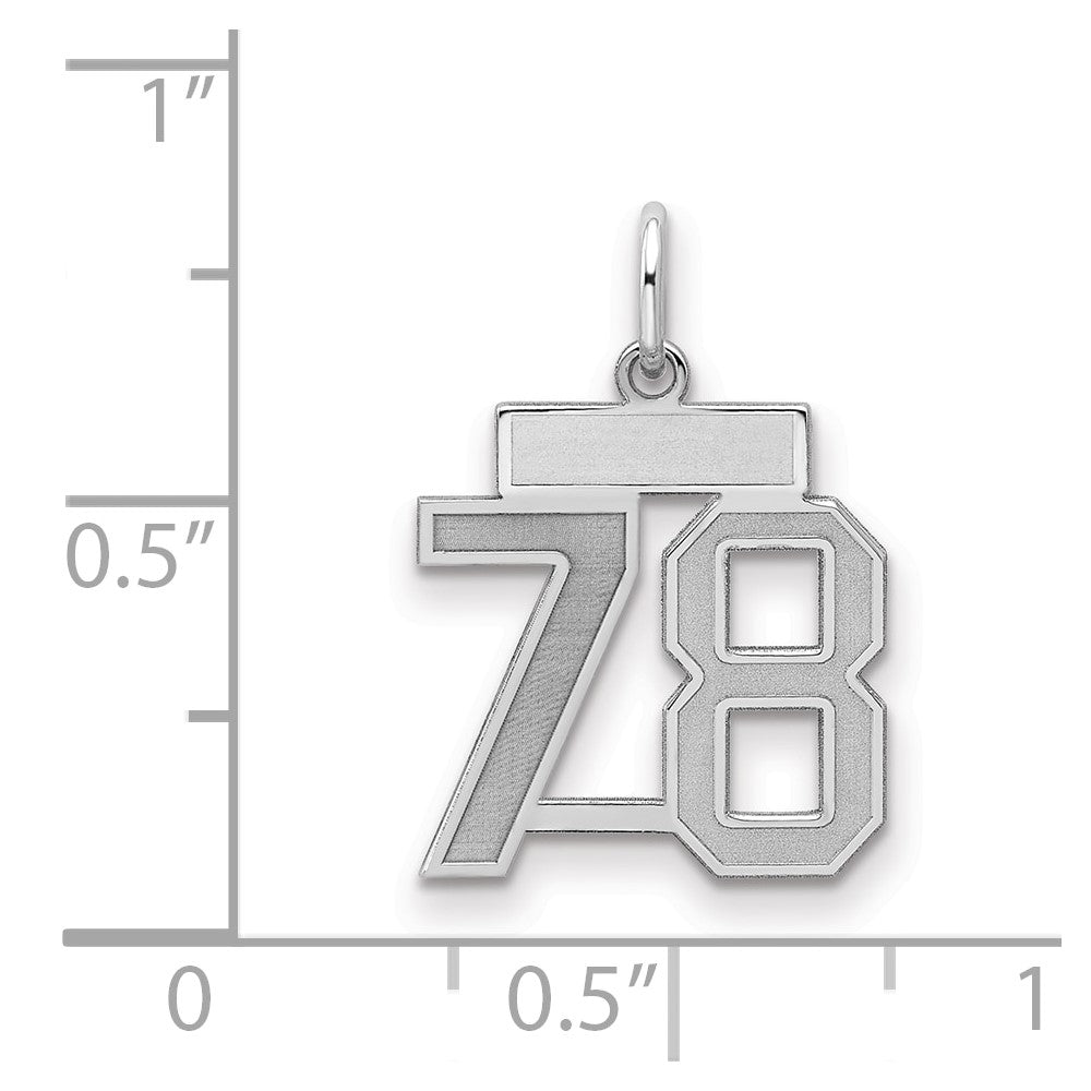 Sterlingsilber Silber/rhodiniert Satiniert Zahl 78 Charm