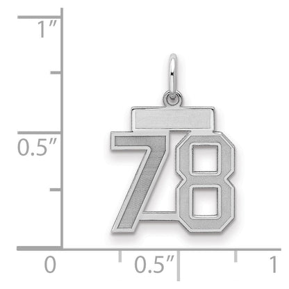 Sterlingsilber Silber/rhodiniert Satiniert Zahl 78 Charm