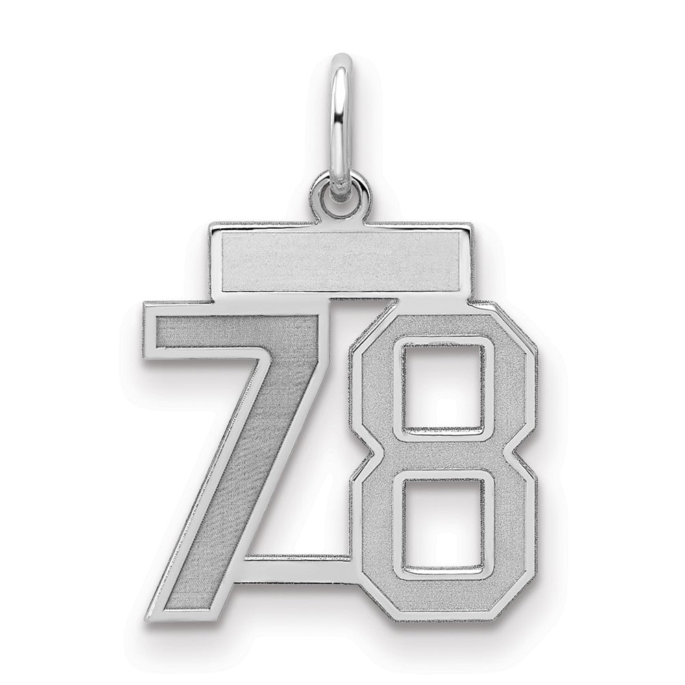 Sterlingsilber Silber/rhodiniert Satiniert Zahl 78 Charm