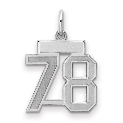 Sterlingsilber Silber/rhodiniert Satiniert Zahl 78 Charm