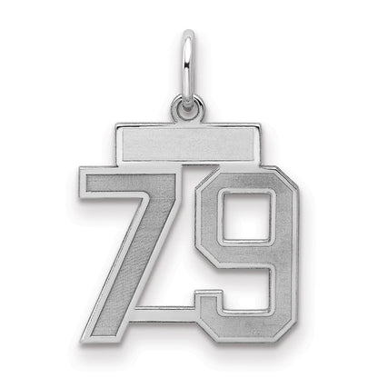 Sterlingsilber Silber/rhodiniert Satiniert Zahl 79 Charm