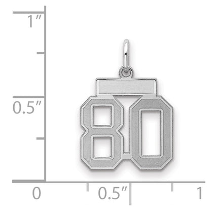 Sterlingsilber Silber/rhodiniert Satiniert Zahl 80 Charm