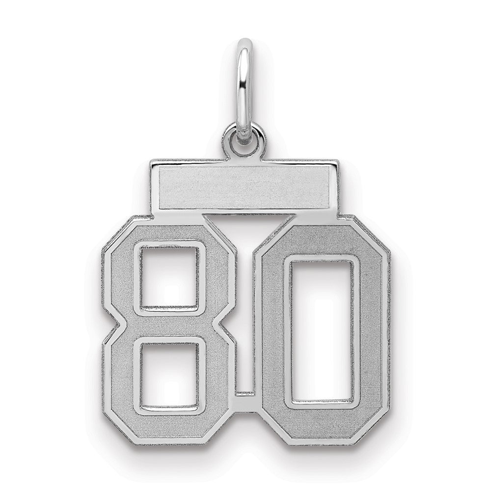 Sterlingsilber Silber/rhodiniert Satiniert Zahl 80 Charm