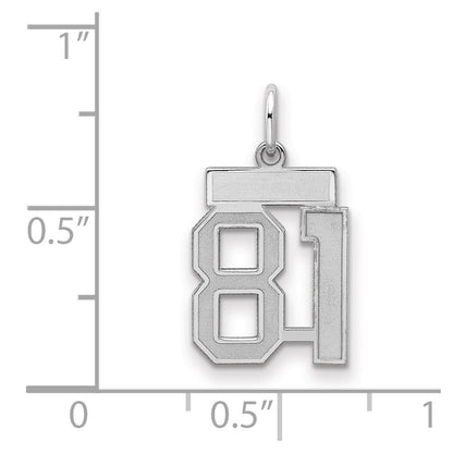 Sterlingsilber Silber/rhodiniert Satiniert Zahl 81 Charm