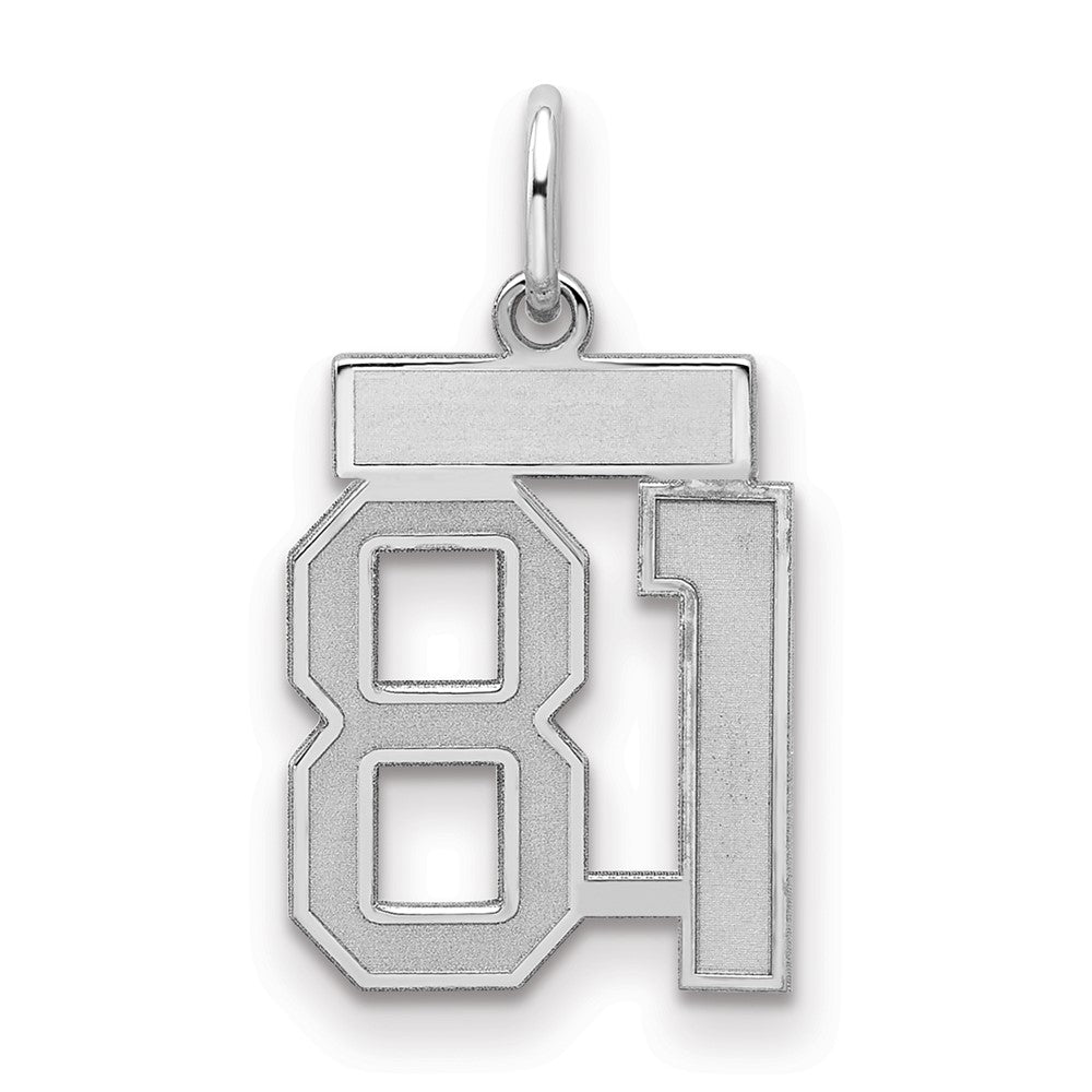 Sterlingsilber Silber/rhodiniert Satiniert Zahl 81 Charm