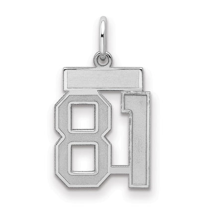 Sterlingsilber Silber/rhodiniert Satiniert Zahl 81 Charm
