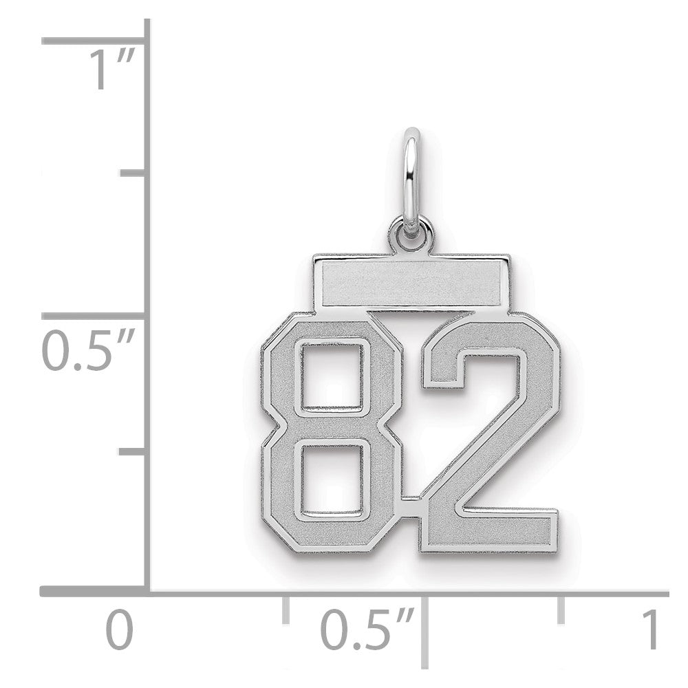 Sterlingsilber Silber/rhodiniert Satiniert Zahl 82 Charm