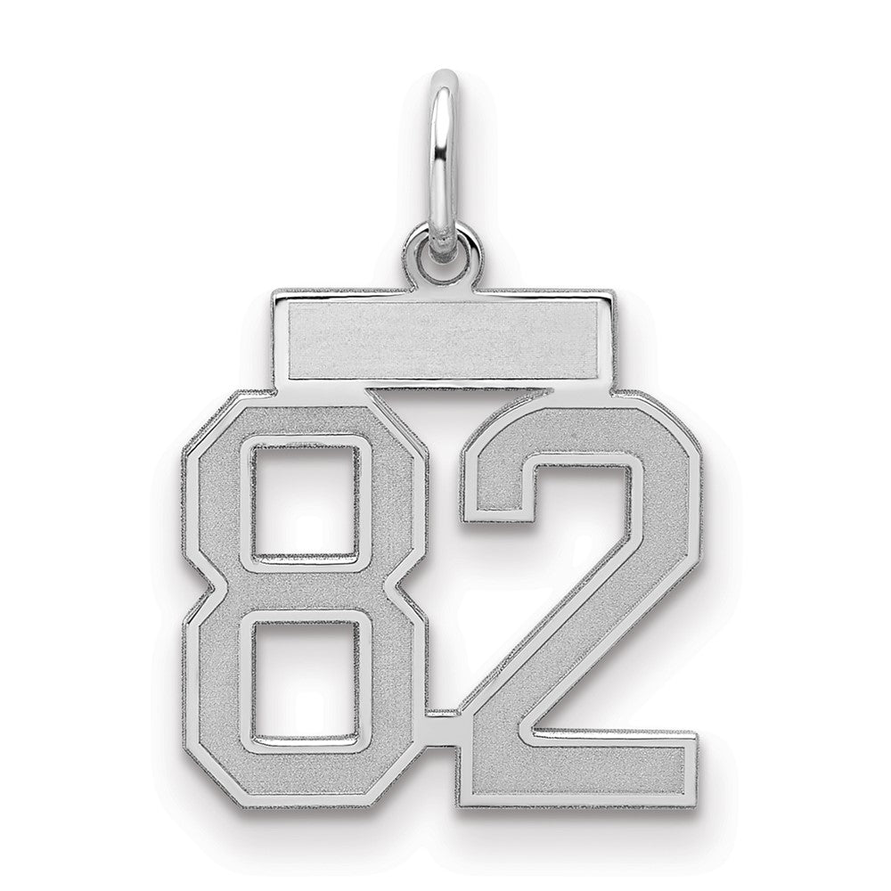 Sterlingsilber Silber/rhodiniert Satiniert Zahl 82 Charm