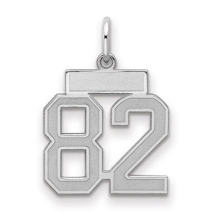 Sterlingsilber Silber/rhodiniert Satiniert Zahl 82 Charm